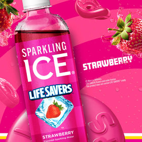 Lifesavers Strawberry label highlights zero sugar and no artificial dyes