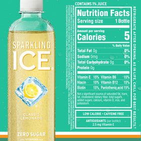 Sparkling Ice natural color sources noted on label.