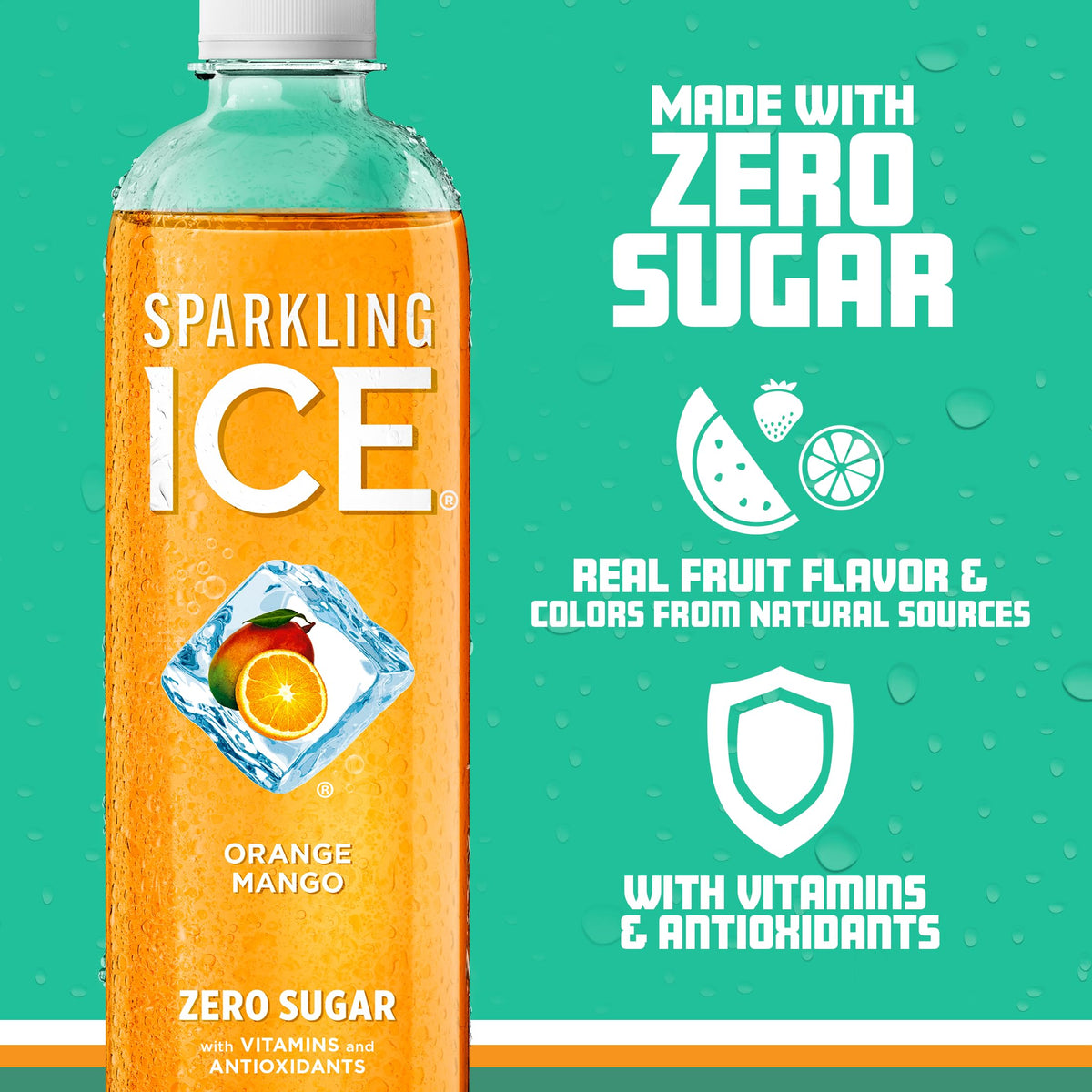 Mocktail idea with Sparkling Ice Orange Mango for a low calorie refreshment.