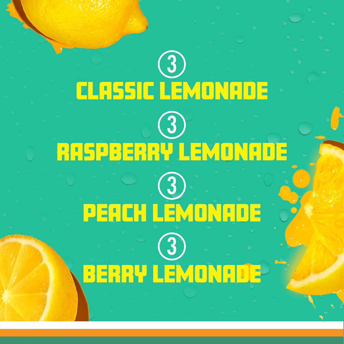 Sparkling Ice Peach Lemonade bottle highlighting juicy flavor and zero sugar.