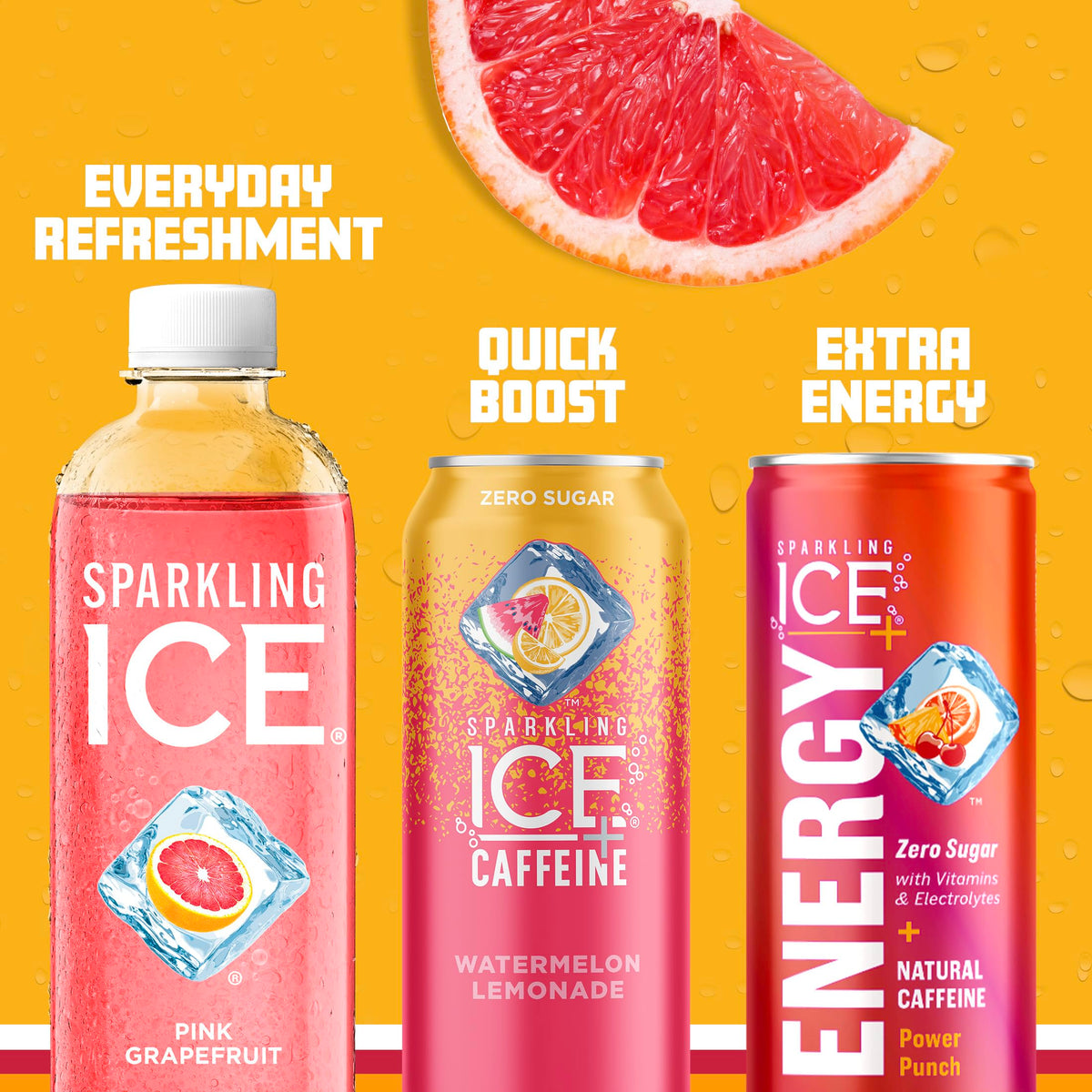 Chilled Sparkling Ice Pink Grapefruit splash with citrus aroma