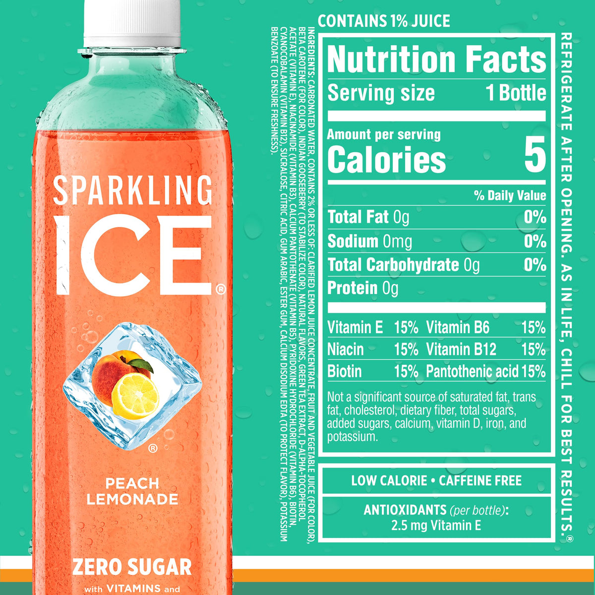 Sparkling Ice recyclable bottle symbol promoting eco-conscious choice.