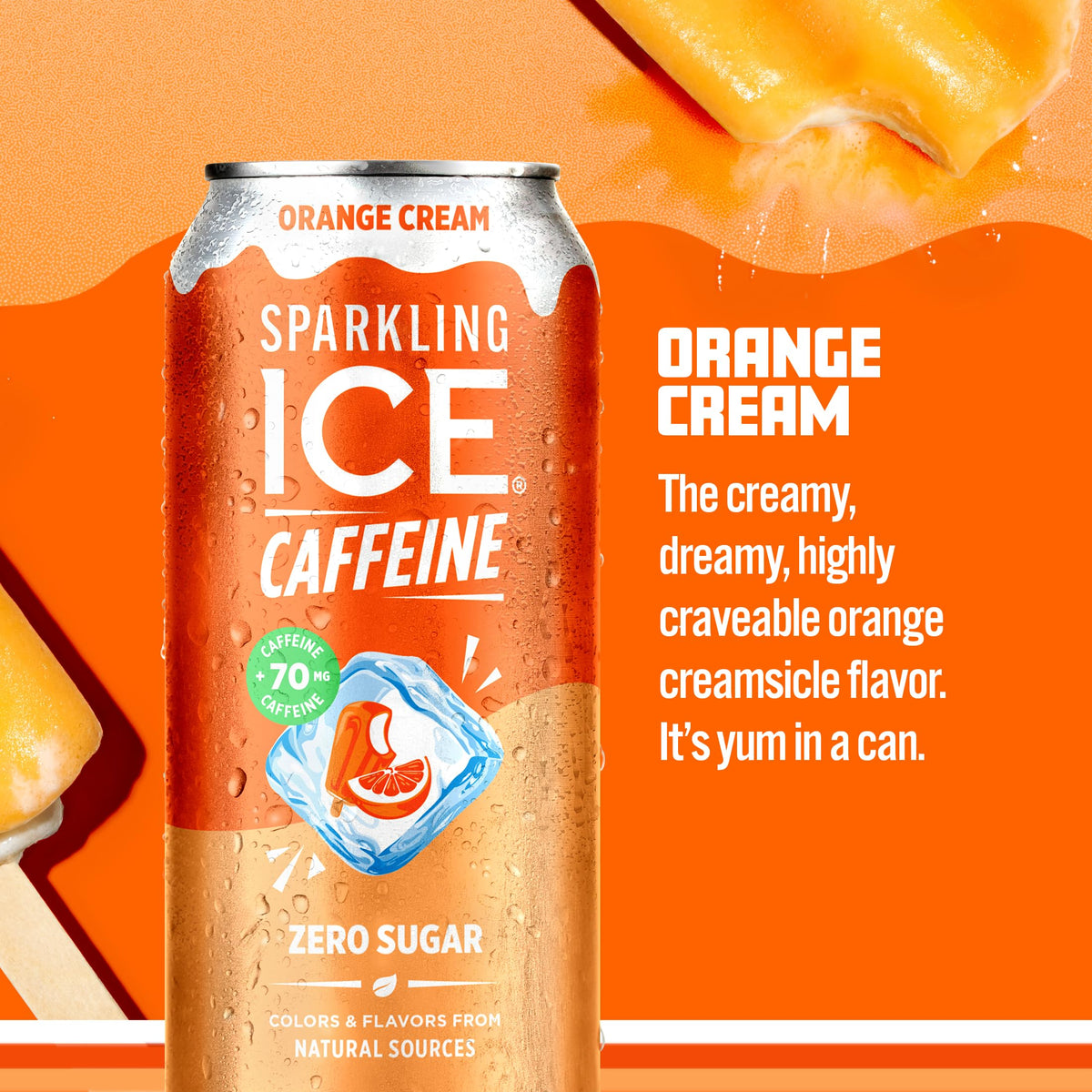Sparkling Ice Shoppe Orange Cream held in hand for office refresh