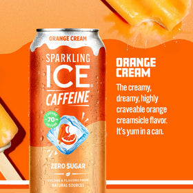 Sparkling Ice Shoppe Orange Cream held in hand for office refresh