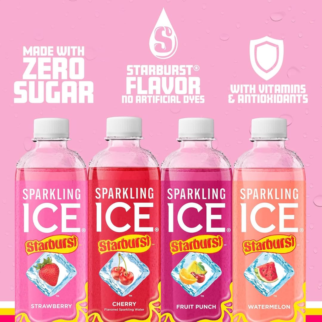 Sparkling Ice Starburst Lemon can provides zesty citrus sparkle without added sugar.