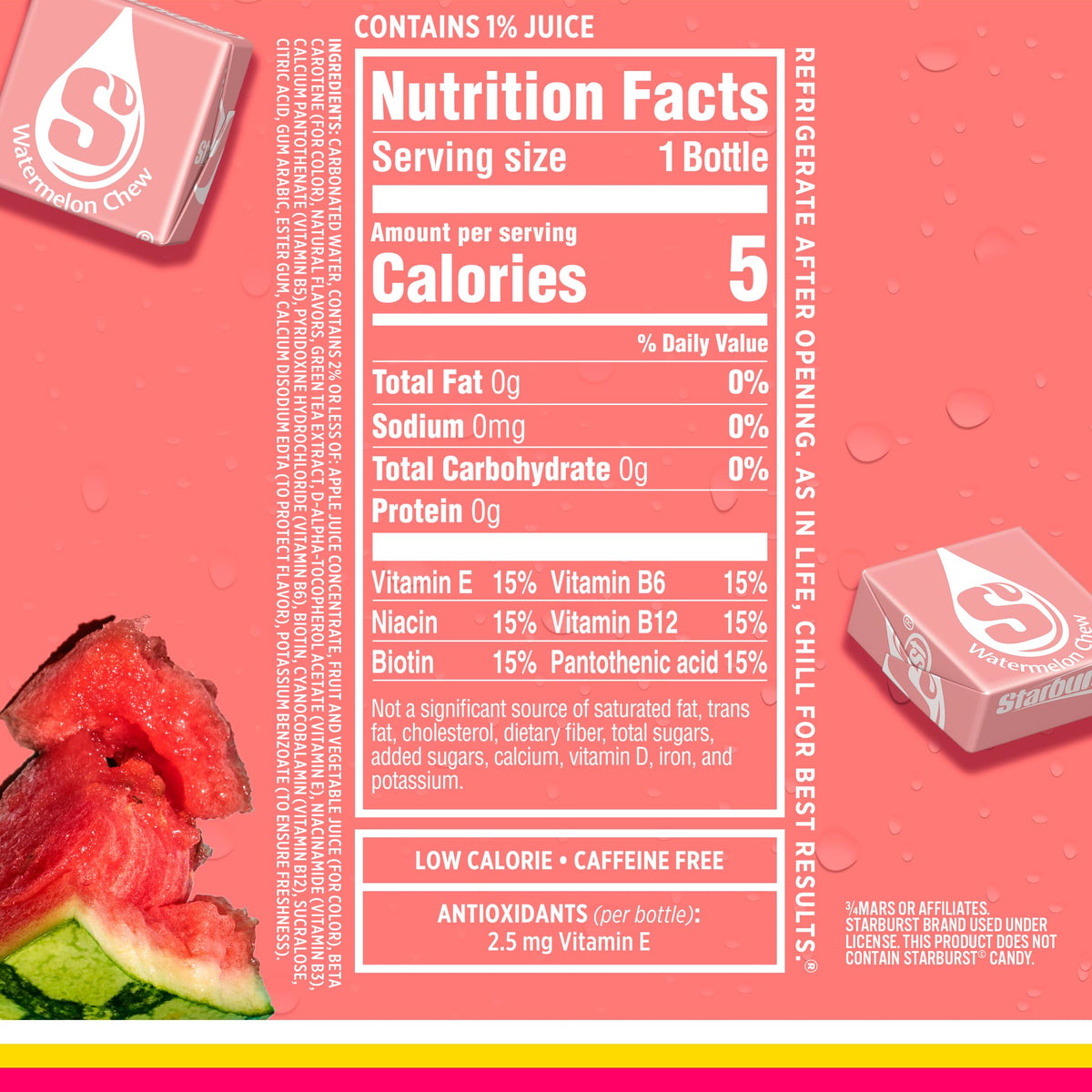 Sparkling Ice Starburst Watermelon 12-pack on kitchen counter ready to share