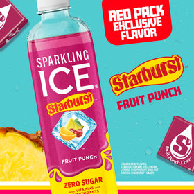 Sparkling Ice Starburst Red Black Cherry can, vibrant flavor