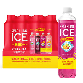 Sparkling Ice Starburst Red Kiwi Strawberry can, zero sugar refreshment