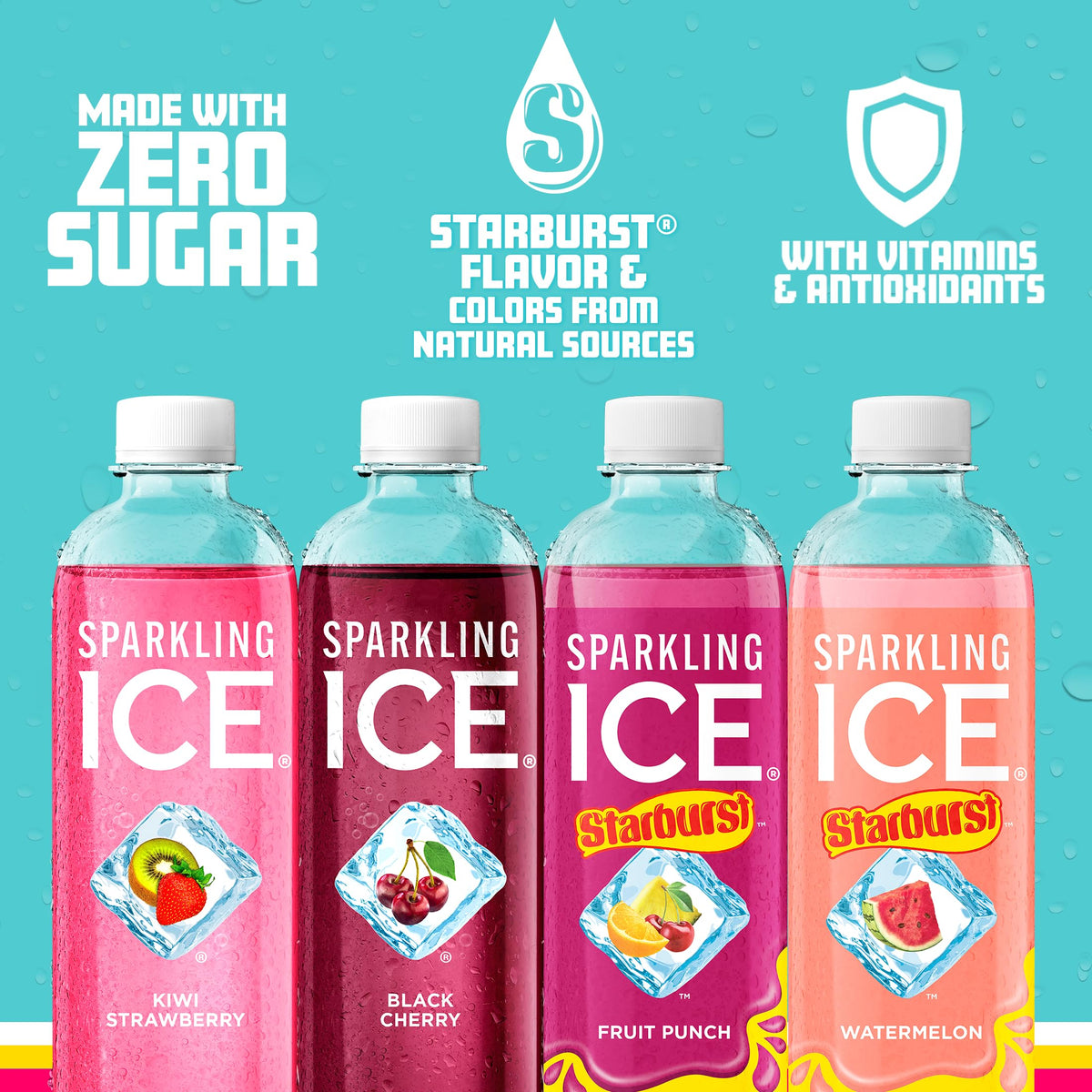 Sparkling Ice Starburst Red Watermelon can, juicy sip