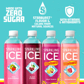 Sparkling Ice Starburst Red Watermelon can, juicy sip