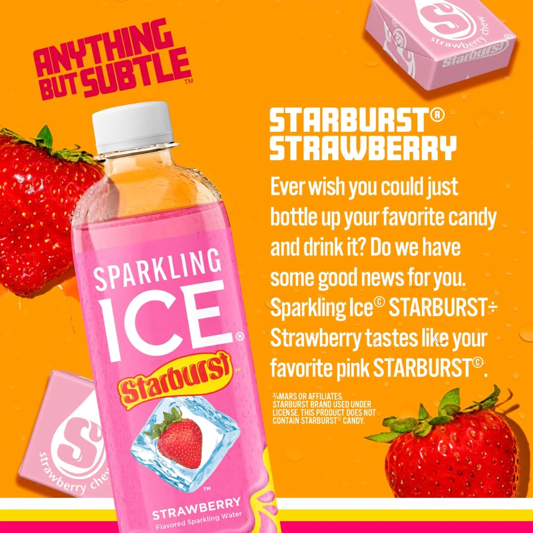 Sparkling Ice Starburst variety pack box showing four flavors in one bundle.
