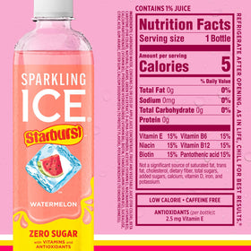 Sparkling Ice Starburst zero sugar bottle with vitamins label