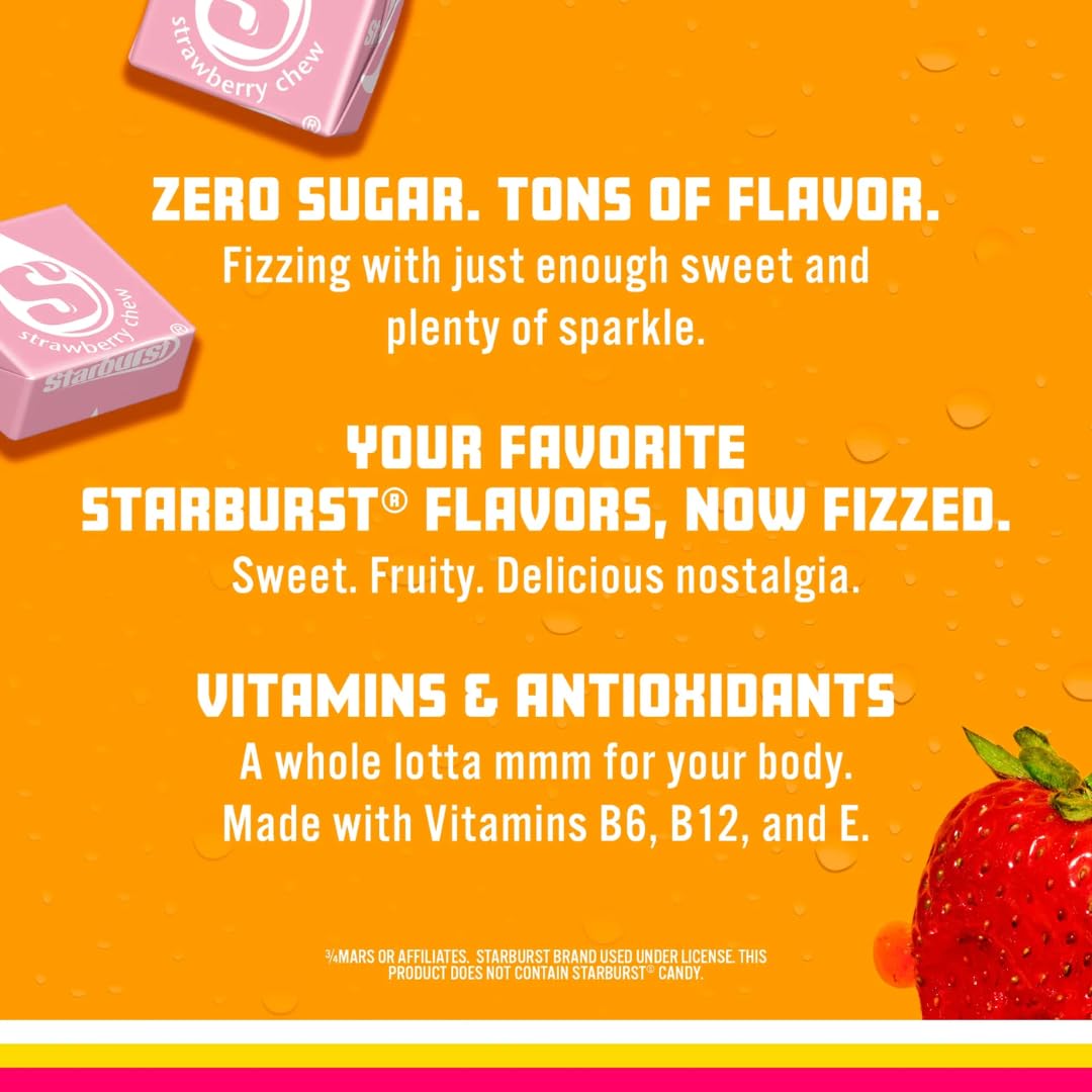 Sparkling Ice Starburst vitamins label highlighting added antioxidants and nutrients.