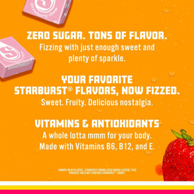 Sparkling Ice Starburst vitamins label highlighting added antioxidants and nutrients.