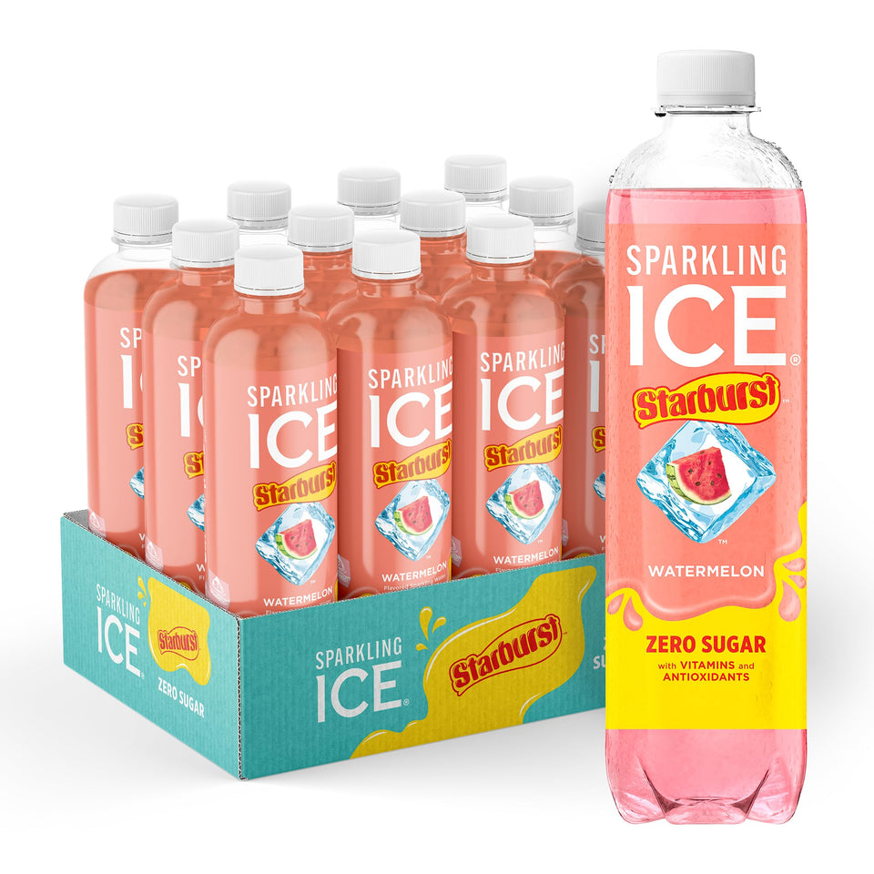 Sparkling Ice Starburst Watermelon bottle with zero sugar and bold flavor