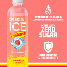 Sparkling Ice Starburst Watermelon label close-up showing color sources