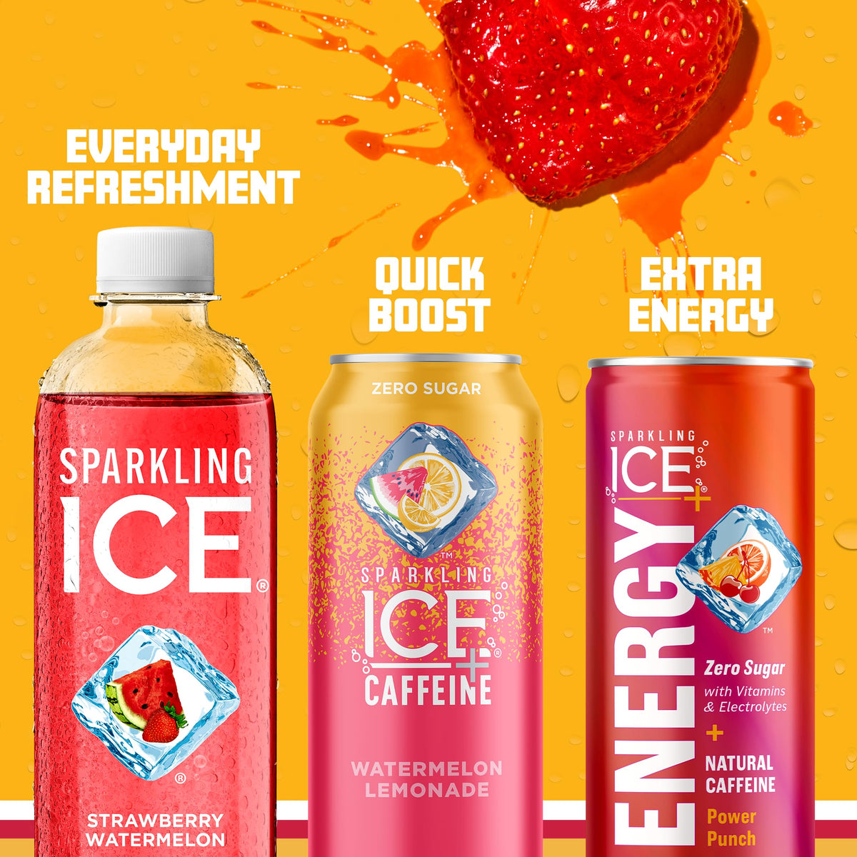 Sparkling Ice Strawberry Watermelon label emphasizes natural colors and antioxidants
