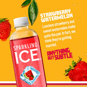 Sparkling Ice Strawberry Watermelon pour captures vibrant fizz and low calories