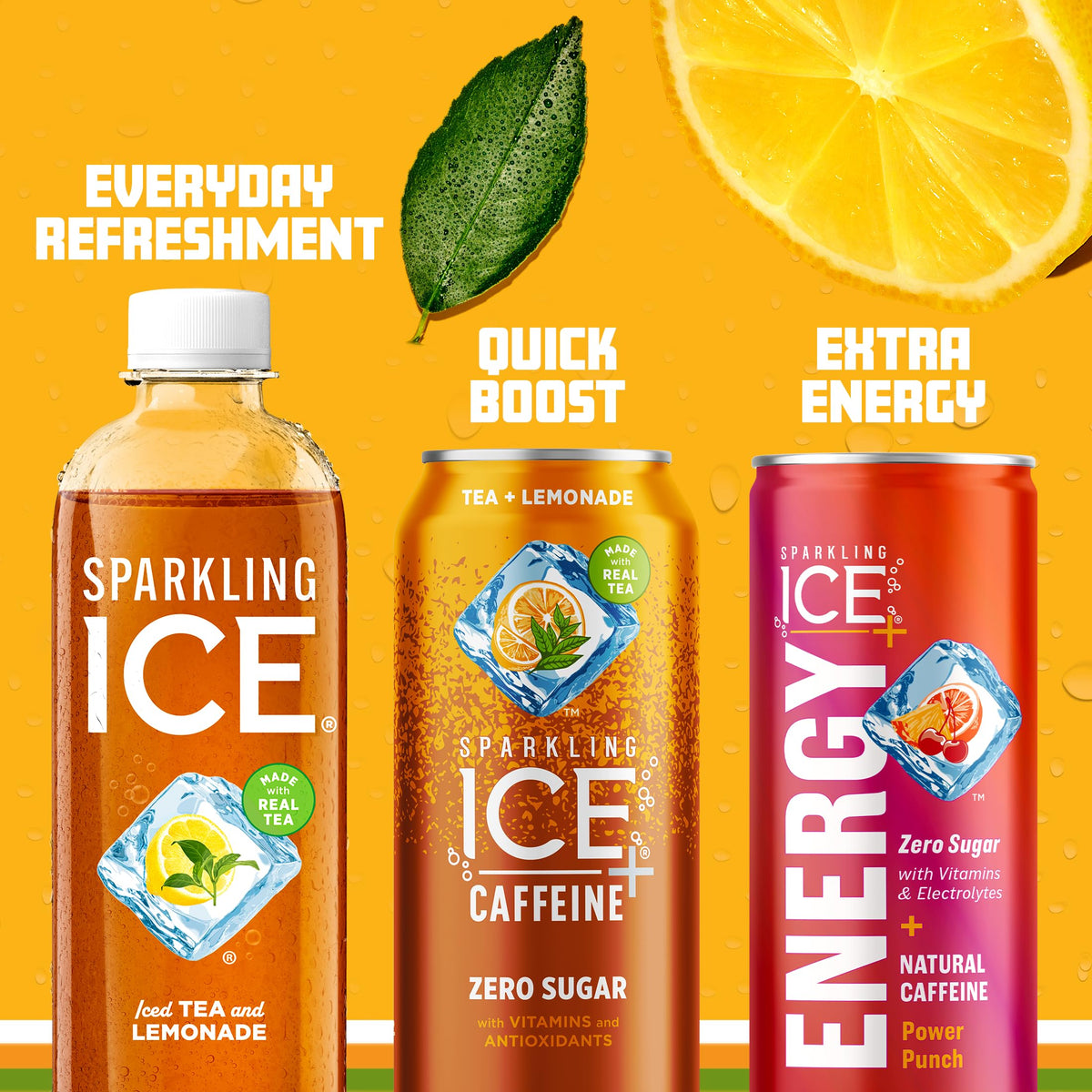Sparkling Ice Tea Lemonade 12-pack on shelf signals value and consistent flavor