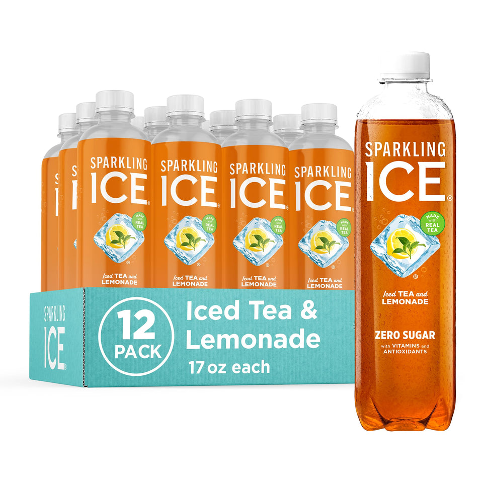 Sparkling Ice Tea Lemonade pour shows zero sugar refreshment for everyday sipping