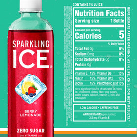 Sparkling Ice zero sugar claim on bottle for quick reference.