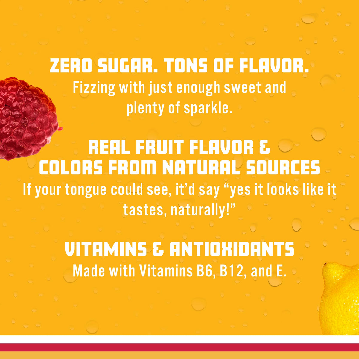 Zero sugar claim visible on Sparkling Ice Raspberry Lemonade bottle label.