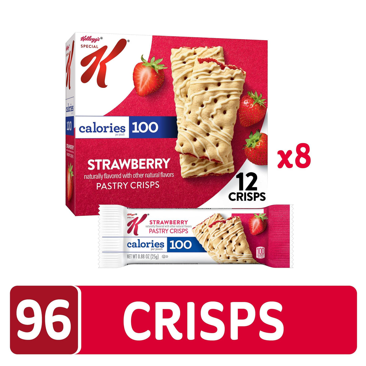 Special K bar with gooey strawberry center ready for a portable treat.