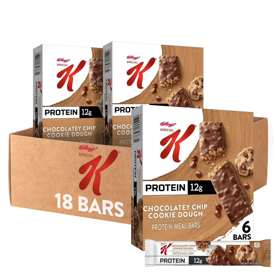 Special K Protein Bar with chocolatey chip cookie dough coating for on-the-go fueling.