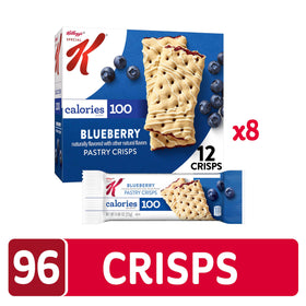 Special K Blueberry Pastry Crisps crust and icing close-up, crispy texture for satisfying bite