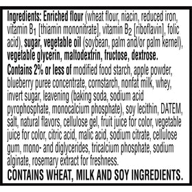 Special K Blueberry Pastry Crisps nutrition label, detail includes 100 calories per serving