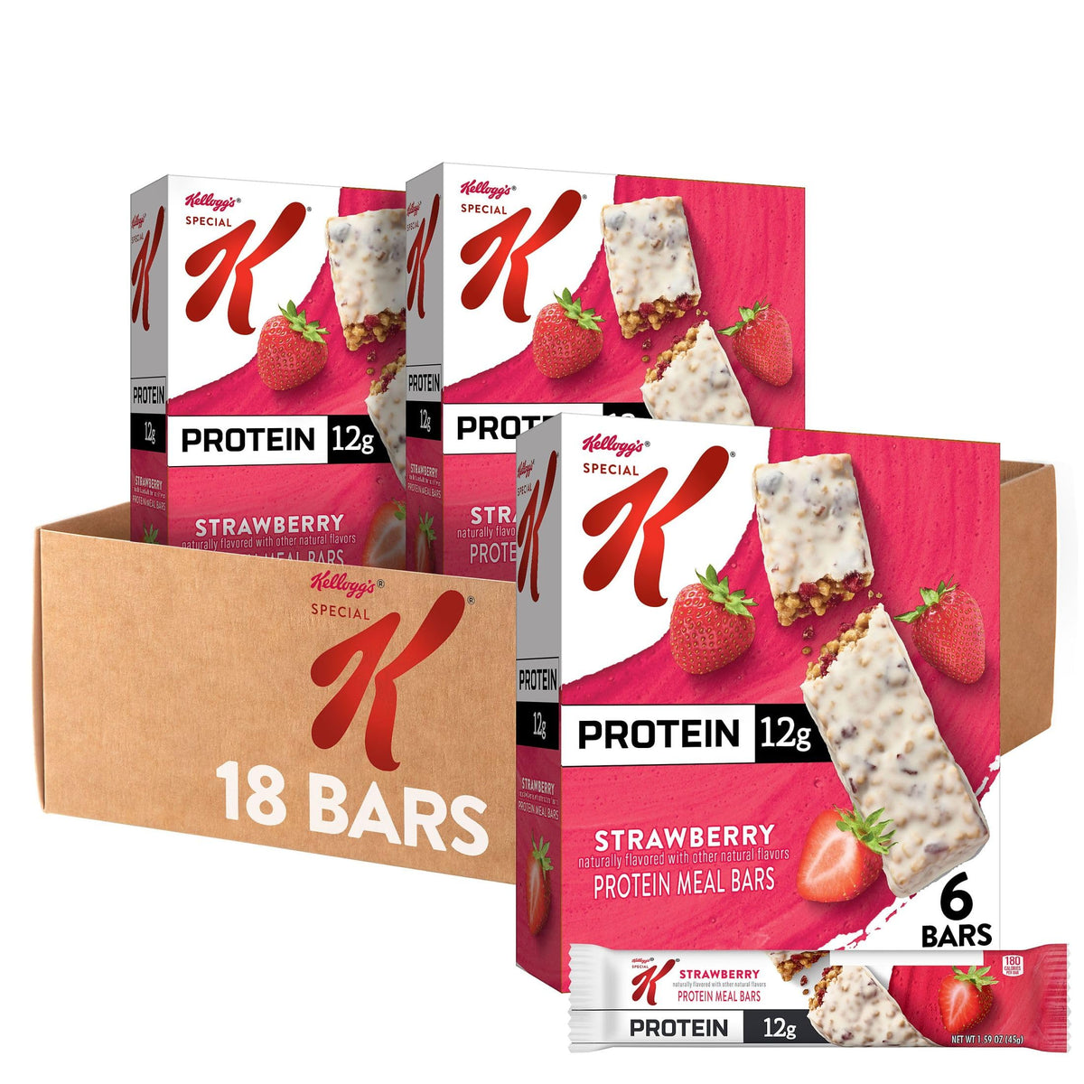 Special K Protein Meal Bar with creamy coating and strawberry flavor, deliciously satisfying.