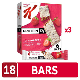 Special K Protein Meal Bar showing visible strawberry fruit pieces for a fruity bite.