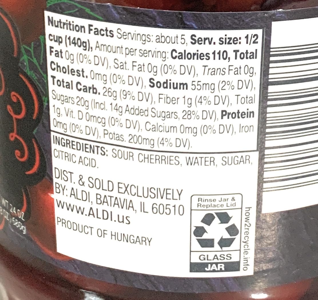 Specially Selected Dark Morello cherries in syrup, glossy glaze for desserts and snacks.