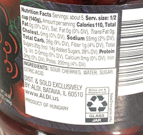 Specially Selected Dark Morello cherries in syrup, glossy glaze for desserts and snacks.