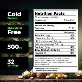 Species Nutrition macadamia oil dressing-salad highlights heart-healthy fats and aroma