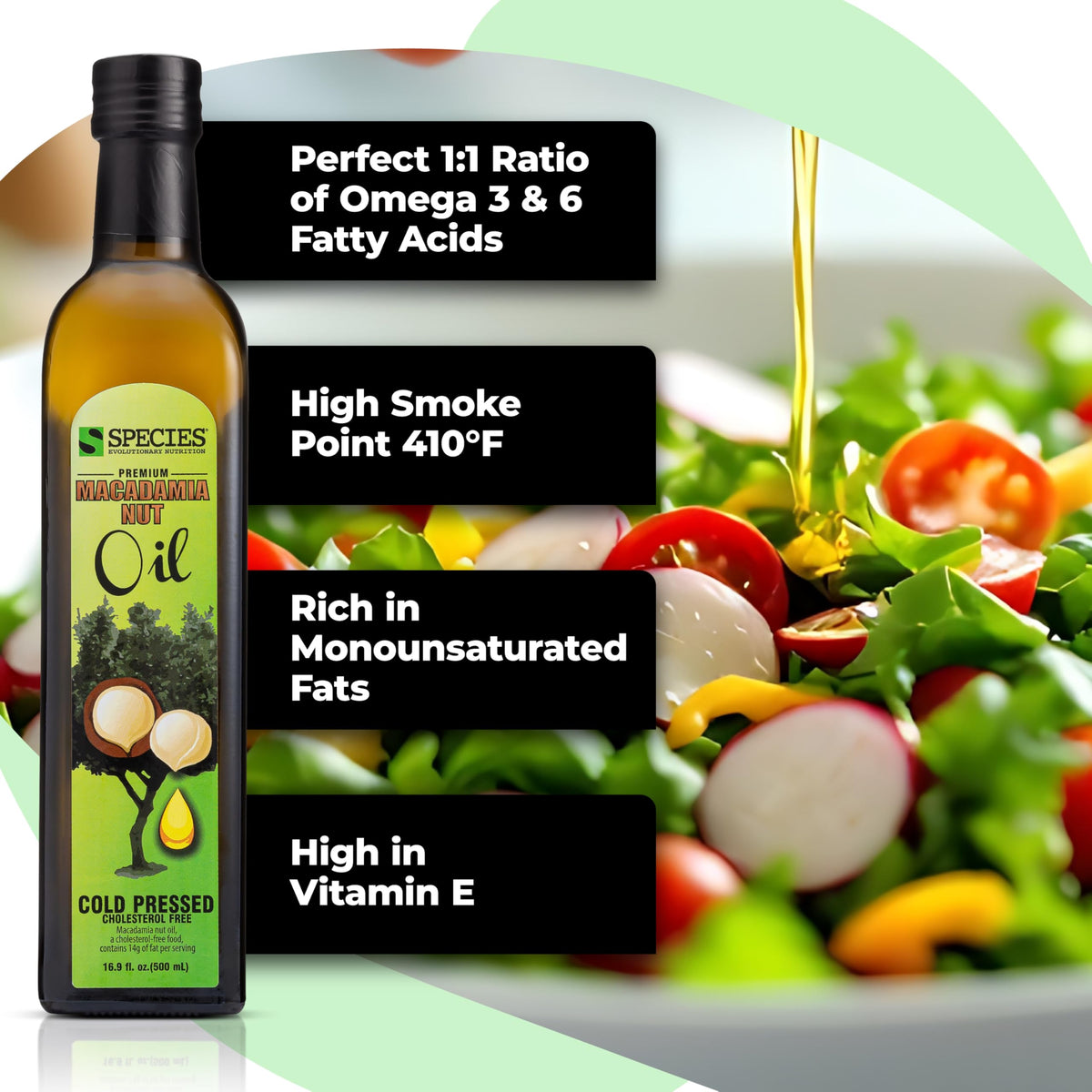 Species Nutrition macadamia oil roasted-vegetables delivers even cooking and nutty finish