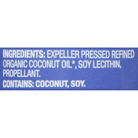 Spectrum Culinary Coconut Oil Spray packaging on shelf with clear information