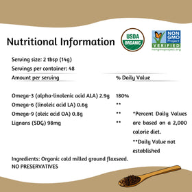 Spectrum Essentials flaxseed sprinkled into batter for pancakes or waffles