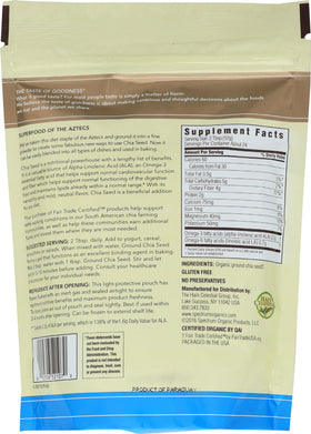 Spectrum Essentials Ground Chia Seed powder closeup highlighting fine texture for easy blending