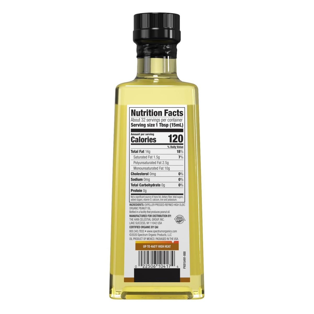 Spectrum Naturals Organic Refined Peanut Oil pouring shot for smooth sautéing and roasting.