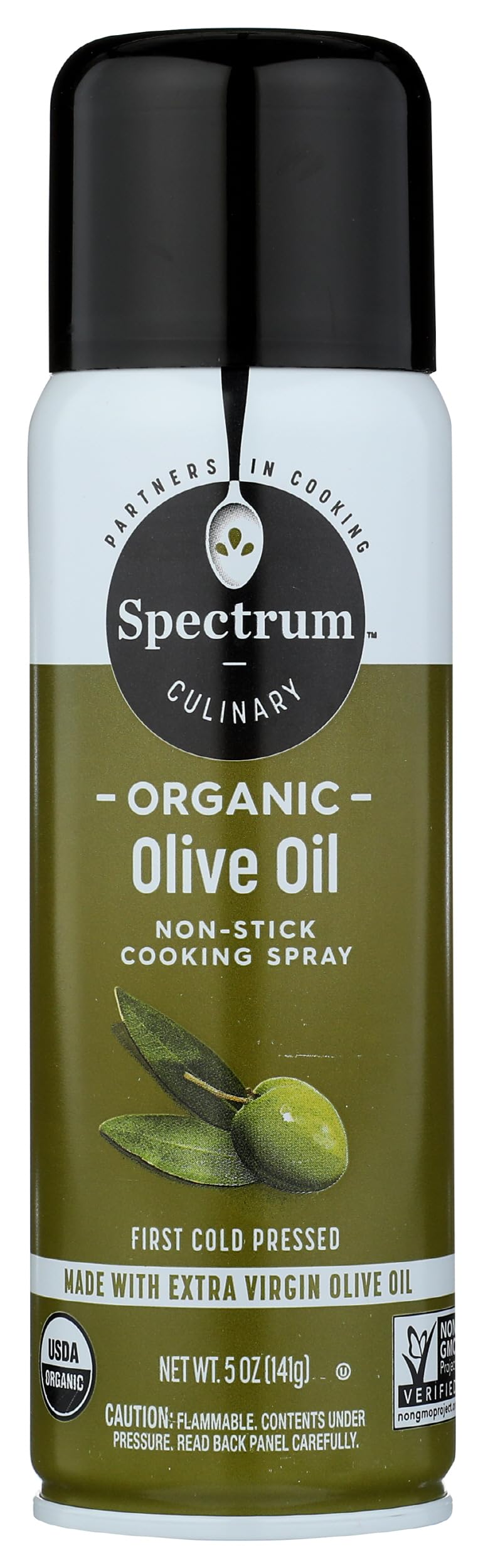Spectrum Organic Olive Oil Spray bottle ready for easy kitchen use.