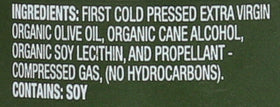 Spectrum Olive Oil Spray pan-cooking scene shows nonstick coating in action.