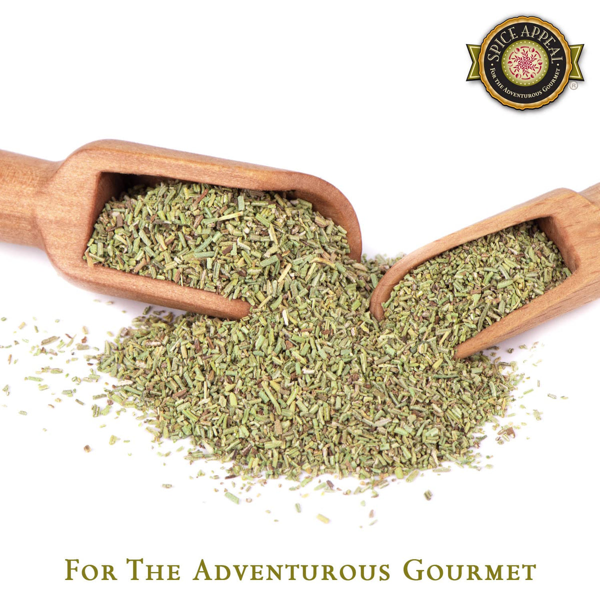 Spice Appeal Rosemary whole leaves close-up highlighting piney aroma for cooking.