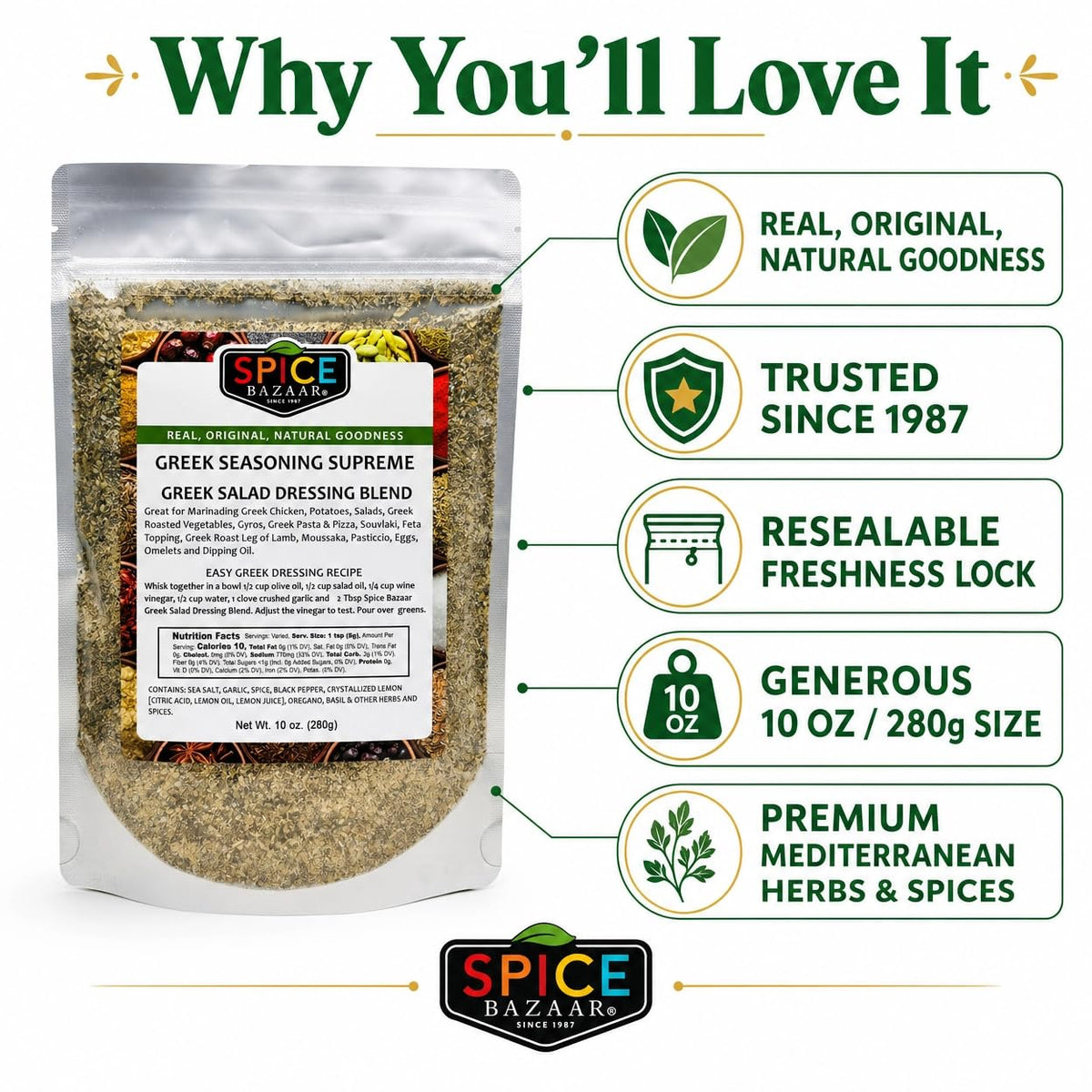 Spice Bazaar Greek Seasoning Supreme on chicken marinade for savory Mediterranean notes