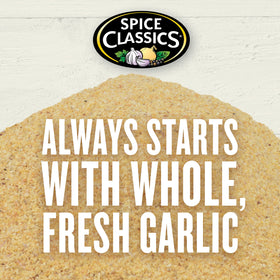 Spice Classics granulated garlic enhances dry rubs in professional kitchens.