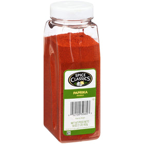 Spice Classics Paprika bottle closeup shows vibrant color for garnishes.