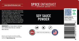SPICE ENTHUSIAST Soy Sauce Powder on popcorn for umami flavor without moisture