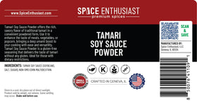 SPICE ENTHUSIAST Tamari Powder on kitchen shelf showing long shelf life