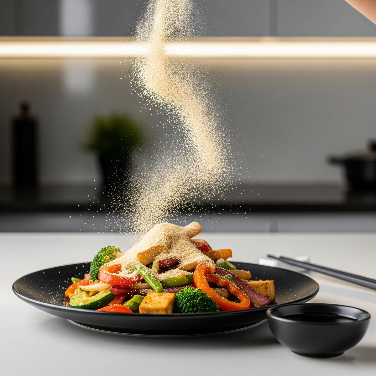SPICE ENTHUSIAST Tamari Powder over popcorn for savory seasoning