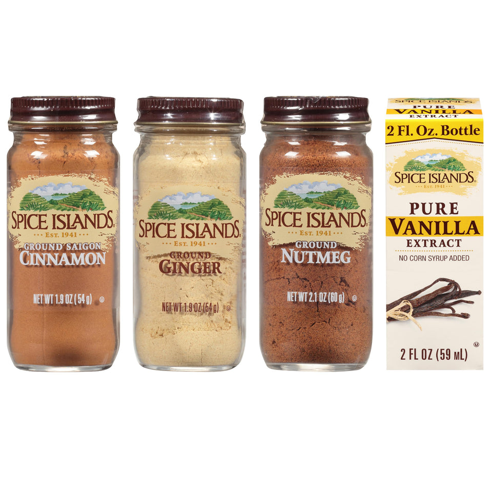 Spice Islands ground ginger jar ideal for gingersnaps and squash soup flavor.